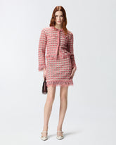 Cropped σακάκι από τουίντ ύφασμα και πλεκτό ύφασμα με ξέφτια -  | Pinko