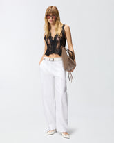 Pantaloni barrel-fit in cotone stretch -  | Pinko