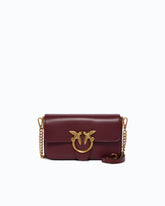 Small Love One Slouchy crossbody bag in smooth leather - Bordeaux | Pinko
