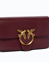 Small Love One Slouchy crossbody bag in smooth leather - Bordeaux | Pinko