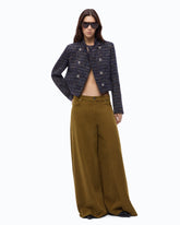 Giacca corta in tweed bouclé con bottoni metallici - Trasparente | Pinko