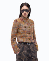 Veste en tweed bouclé à boutons contrastants - Trasparente | Pinko