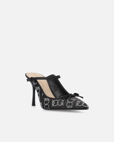 Ciabattine con tacco in satin e strass -  | Pinko