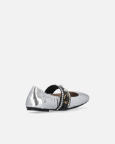 Ballerine in pelle laminata con banda gioiello -  | Pinko