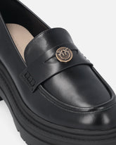 Mocassini in pelle con logo Love Birds -  | Pinko