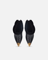 Stivaletti effetto pelliccia con punta metallizzata -  | Pinko