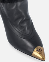 Stivaletti effetto pelliccia con punta metallizzata -  | Pinko