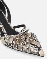 Zapatos de salón con estampado de pitón y tachuelas joya -  | Pinko