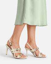 High slingback sandals with straps and studs -  | Pinko