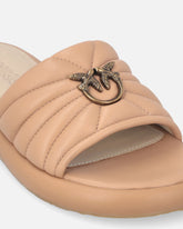 Sandalias tipo chancla de napa acolchada con logotipo Love Birds -  | Pinko