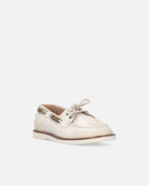 Leather moccasins with jewel details -  | Pinko