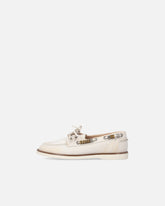 Leather moccasins with jewel details -  | Pinko
