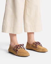 Suede moccasins with multicoloured laces -  | Pinko