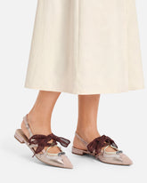 Μπαλαρίνες slingback με  κορδόνια -  | Pinko