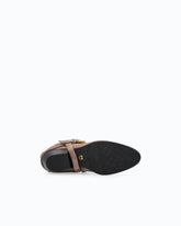 Suede ankle boots with straps and Texan heel - Brown | Pinko