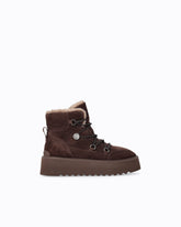 Bottines en daim doublées de fourrure synthétique - Marron | Pinko