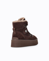 Bottines en daim doublées de fourrure synthétique - Marron | Pinko