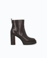 Leather ankle boots with heel - Brown | Pinko