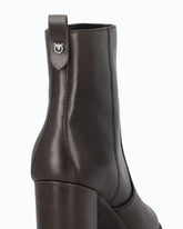 Leather ankle boots with heel - Brown | Pinko