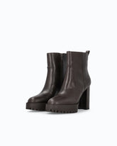 Leather ankle boots with heel - Brown | Pinko