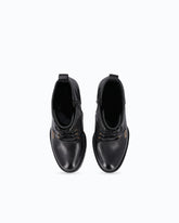 Lace-up leather ankle boots with heel - Black | Pinko
