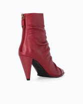 Nappa leather ankle boots with high heel and pointed toe - Red | Pinko