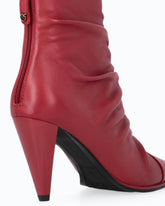 Nappa leather ankle boots with high heel and pointed toe - Red | Pinko