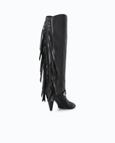 Botas altas de napa con tacón y flecos -  | Pinko