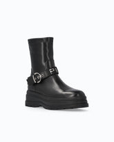 Leather ankle boots with strap - Black | Pinko