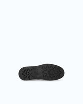 Leather combat ankle boots with logo rings - Black | Pinko