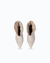 Botines de napa con caña fruncida y logotipo - Beige | Pinko