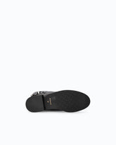 Leather boots with high leg shaft and straps - Black | Pinko