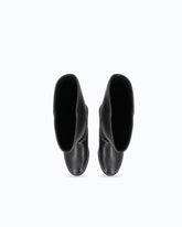 Leather boots with high leg shaft and straps - Black | Pinko
