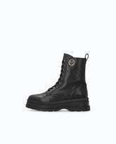 Rangers en cuir avec logo Love Birds - Noir | Pinko