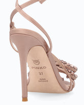 Satin stiletto sandal with strass bow -  | Pinko