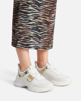 Ariel leather-effect sneakers with mirror detailing -  | Pinko