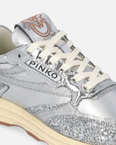 Sneakers laminate con glitter argento -  | Pinko