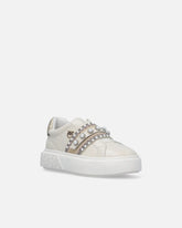 Sneakers slip-on in pelle con banda gioiello -  | Pinko