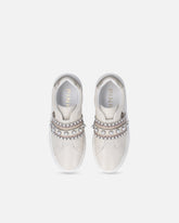 Sneakers slip-on in pelle con banda gioiello -  | Pinko