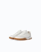 Leather sneakers with rhinestones - White | Pinko