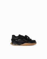 Sneakers en cuir avec détails en fourrure synthétique - Noir | Pinko