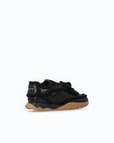 Sneakers en cuir avec détails en fourrure synthétique - Noir | Pinko