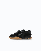 Sneakers en cuir avec détails en fourrure synthétique - Noir | Pinko