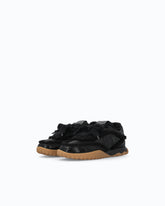 Sneakers en cuir avec détails en fourrure synthétique - Noir | Pinko