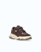 Δερμάτινα sneakers με κορδόνια trekking - Καφέ | Pinko