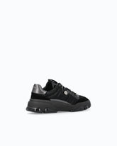 Δερμάτινα sneakers με κορδόνια trekking - Μαύρο | Pinko
