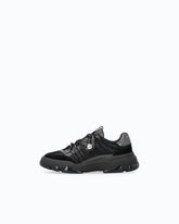 Δερμάτινα sneakers με κορδόνια trekking - Μαύρο | Pinko
