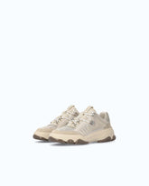 Laminated suede sneakers with trekking-style laces - Beige | Pinko
