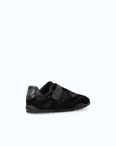 Suede and sequin sneakers with hook-and-loop fastening - Black | Pinko