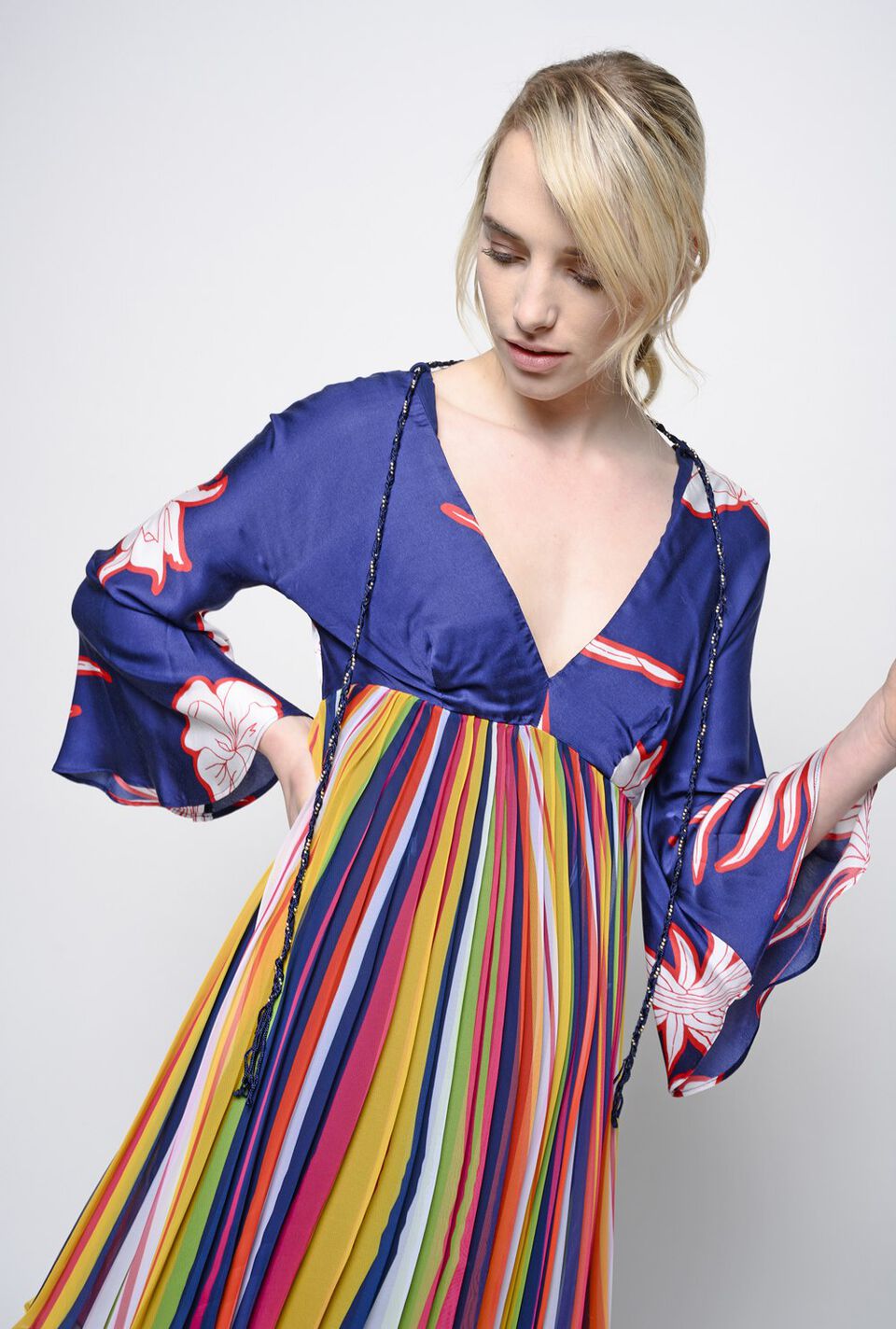 Abito in raso e georgette - PINKO